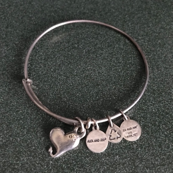 Alex and Ani Expandable Wire Bracelet Heart Charm - Picture 5 of 12